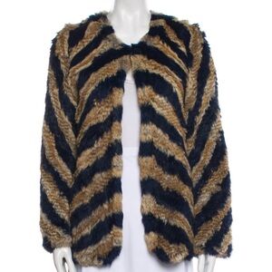 Zadig & Voltaire Striped Fur Jacket